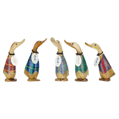 DCUK Tartan Waistcoat Duckling Wooden Figurine