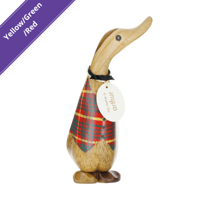 DCUK Tartan Waistcoat Duckling Wooden Figurine