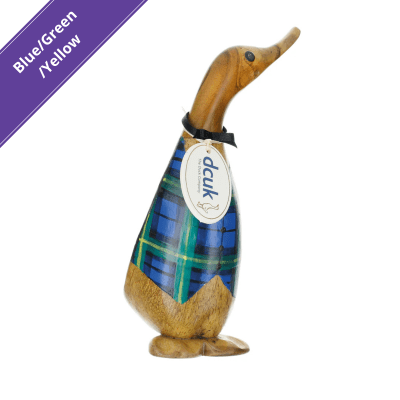 DCUK Tartan Waistcoat Duckling Wooden Figurine