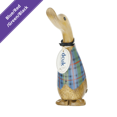 DCUK Tartan Waistcoat Duckling Wooden Figurine