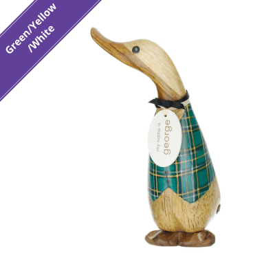 DCUK Tartan Waistcoat Duckling Wooden Figurine