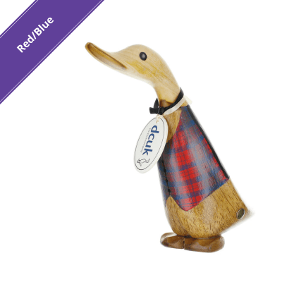 DCUK Tartan Waistcoat Duckling Wooden Figurine