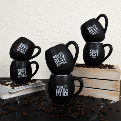 Man Made 'World's Best Dad' Black Embossed Mug