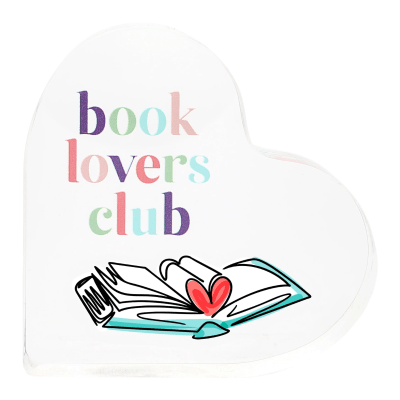 Book Lovers Club Acrylic Heart Plaque