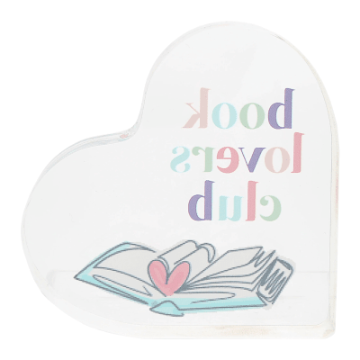 Book Lovers Club Acrylic Heart Plaque