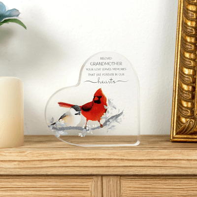Always By Your Side Memorial 'Beloved Grandmother' Acrylic Heart Plaque