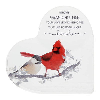 Always By Your Side Memorial 'Beloved Grandmother' Acrylic Heart Plaque
