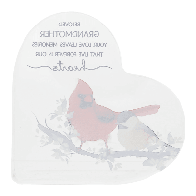 Always By Your Side Memorial 'Beloved Grandmother' Acrylic Heart Plaque