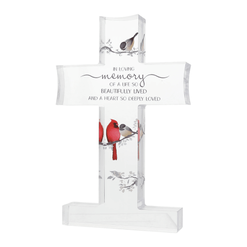 Always By Your Side Memorial 'In Loving Memory' Acrylic Cross Plaque