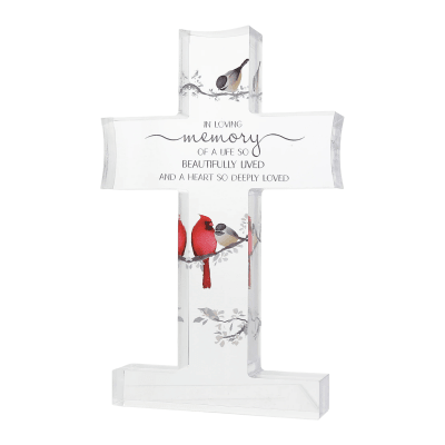 Always By Your Side Memorial 'In Loving Memory' Acrylic Cross Plaque