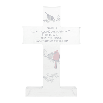 Always By Your Side Memorial 'In Loving Memory' Acrylic Cross Plaque
