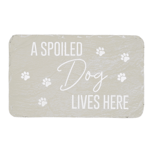 Stones With Stories 'A Spoiled Dog Lives Here' Rectangular Garden Stone
