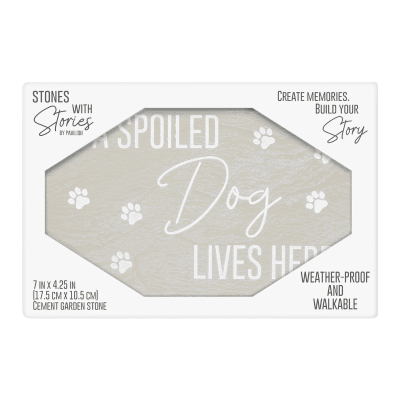 Stones With Stories 'A Spoiled Dog Lives Here' Rectangular Garden Stone