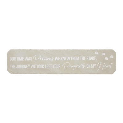 Stones With Stories 'Paw Prints on My Heart' Rectangular Garden Stone