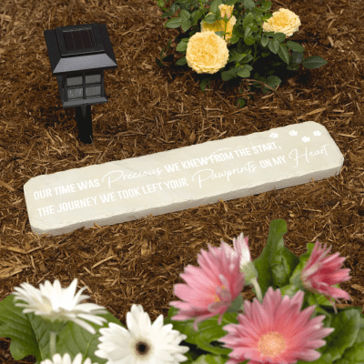 Stones With Stories 'Paw Prints on My Heart' Rectangular Garden Stone