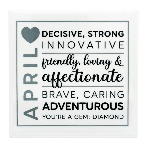 You Are a Gem 'April Birthday Month' Ceramic Coaster