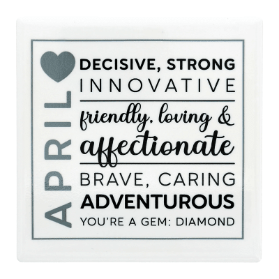 You Are a Gem 'April Birthday Month' Ceramic Coaster