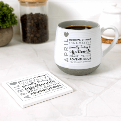 You Are a Gem 'April Birthday Month' Ceramic Coaster