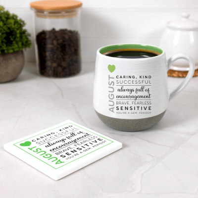 You Are a Gem 'August Birthday Month' Ceramic Coaster