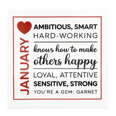 You Are a Gem 'January Birthday Month' Ceramic Coaster