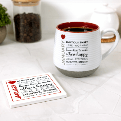 You Are a Gem 'January Birthday Month' Ceramic Coaster