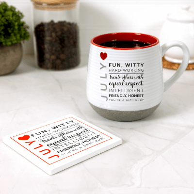 You Are a Gem 'July Birthday Month' Ceramic Coaster