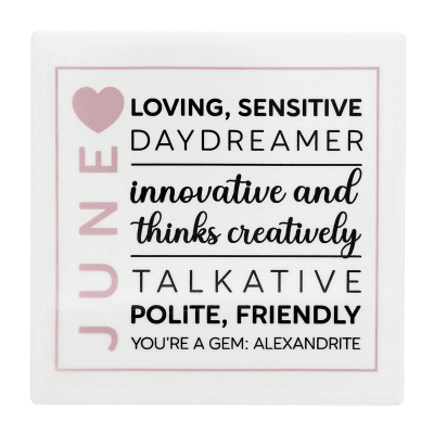 You Are a Gem 'June Birthday Month' Ceramic Coaster