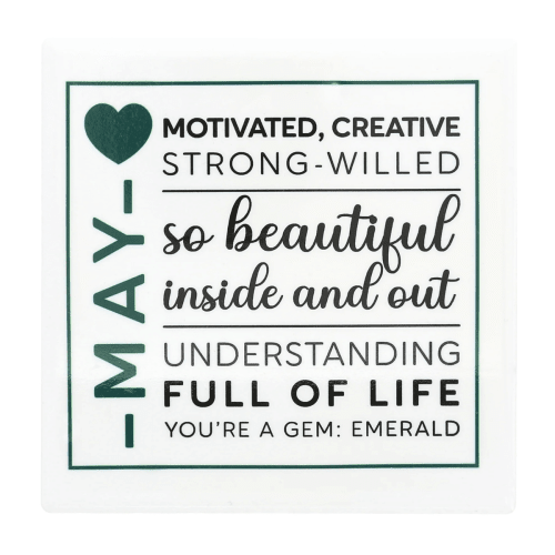 You Are a Gem 'May Birthday Month' Ceramic Coaster