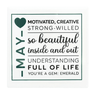 You Are a Gem 'May Birthday Month' Ceramic Coaster