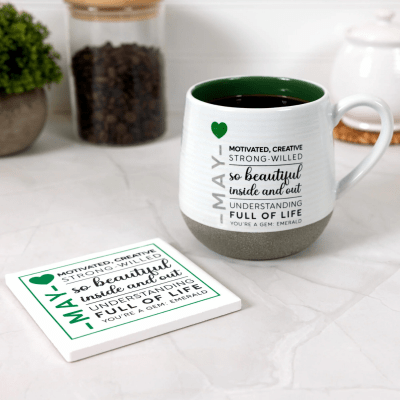 You Are a Gem 'May Birthday Month' Ceramic Coaster