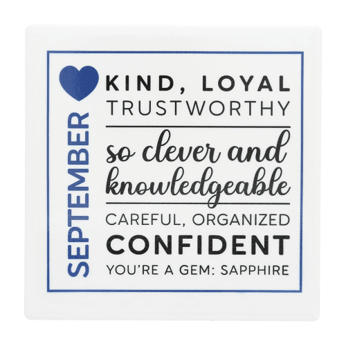 You Are a Gem 'September Birthday Month' Ceramic Coaster