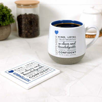 You Are a Gem 'September Birthday Month' Ceramic Coaster
