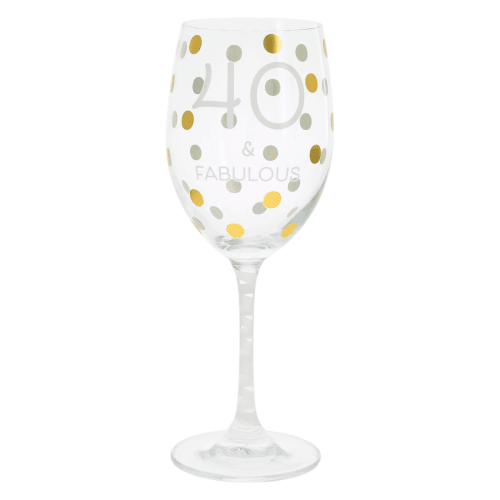 40 & Fabulous Crystal Wine Glass