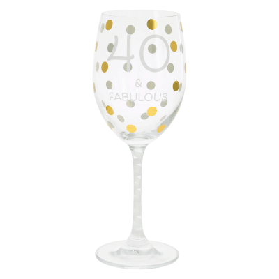 40 & Fabulous Crystal Wine Glass