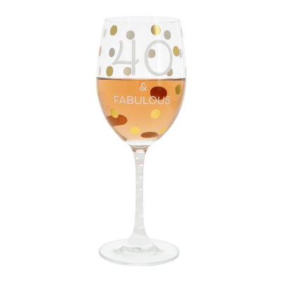 40 & Fabulous Crystal Wine Glass