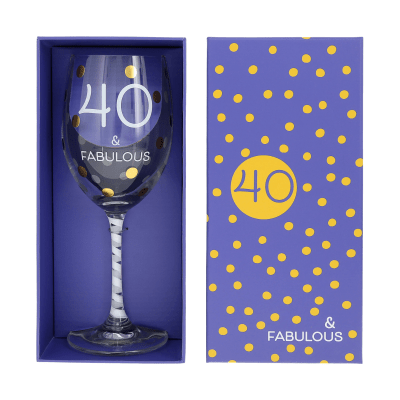 40 & Fabulous Crystal Wine Glass