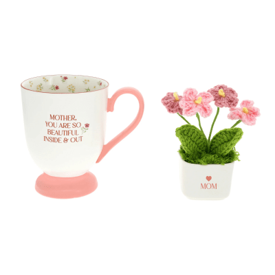 Petals Of Love 'Beautiful Mother' Teacup with Crochet Flowers