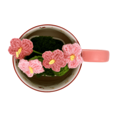 Petals Of Love 'Beautiful Mother' Teacup with Crochet Flowers