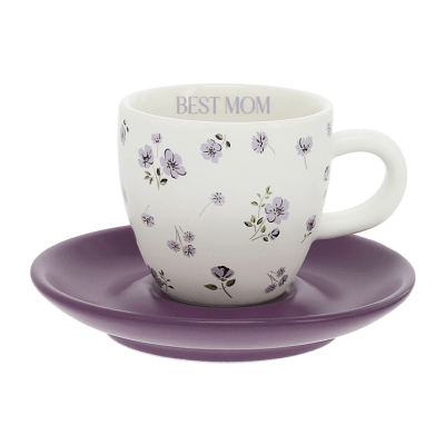 Petals Of Love 'Best Mom' Espresso Cup & Saucer