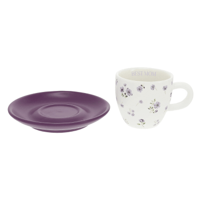 Petals Of Love 'Best Mom' Espresso Cup & Saucer