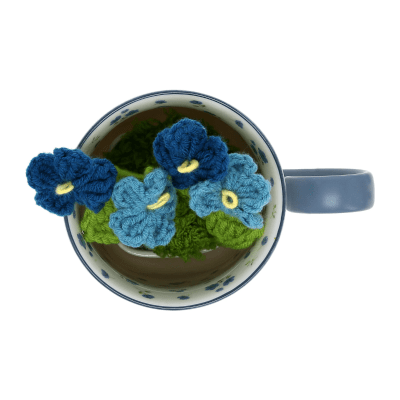 Petals Of Love 'Grateful & Blessed' Teacup with Crochet Flowers