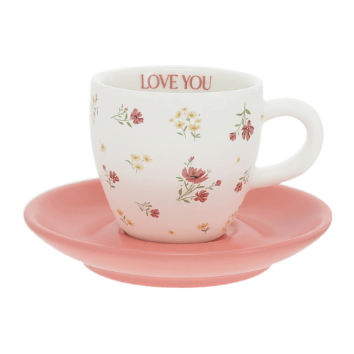 Petals Of Love 'Love You' Espresso Cup & Saucer