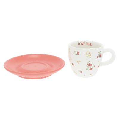 Petals Of Love 'Love You' Espresso Cup & Saucer