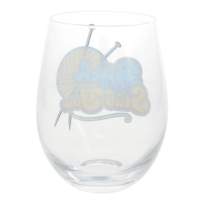 Hook, Knit and Wit 'Stab You' Stemless Wine Glass