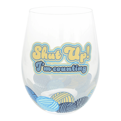 Hook, Knit and Wit 'I'm Counting' Stemless Wine Glass