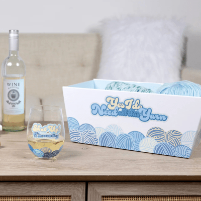 Hook, Knit and Wit 'I'm Counting' Stemless Wine Glass