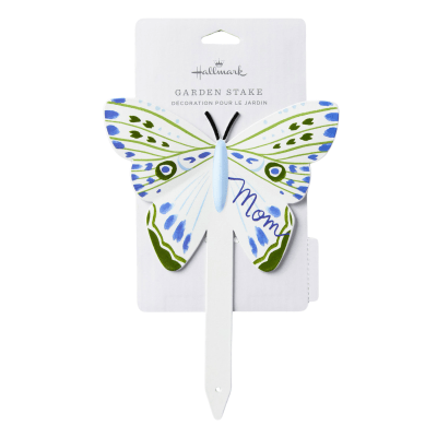 Mom Blue and Green Butterfly Garden Stake