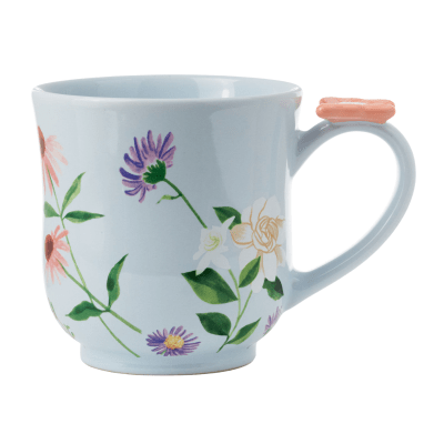 Floral Mug With Butterfly