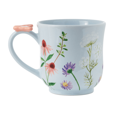 Floral Mug With Butterfly