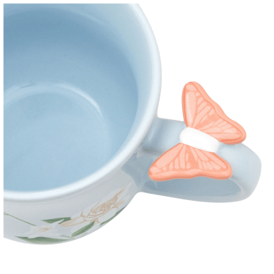Floral Mug With Butterfly
